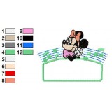 Minnie Mouse Logo Embroidery Design